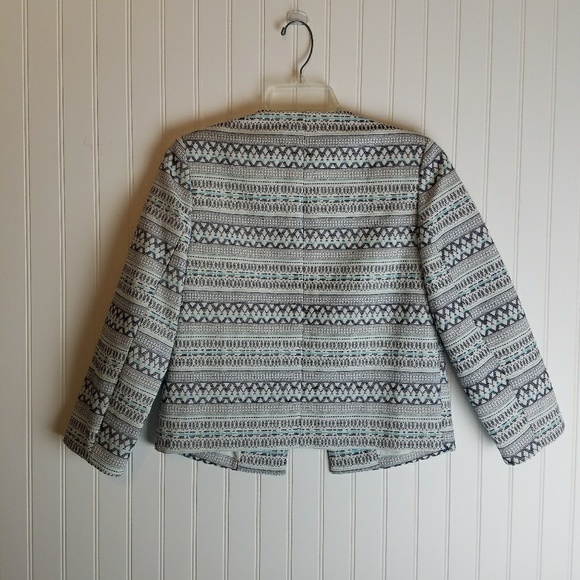 The LIMITED Blue & White Embroidered Blazer - Picture 5 of 6